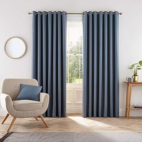 Helena Springfield London Eden Curtains, Polyester, Blue, 66x72