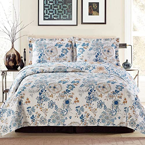 Royal Hotel Layan Oversized Coverlet Set Queen Size ??? Luxury Queen Quilt Bedspread, All Season Soft Filled Quilts, Breathable Bed Spread Lightweight Comforter, 3 Piece Bedding Set