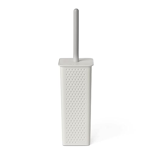 TATAY Toilet Brush - BPA-Free Recycled Plastic Toilet Brushes - Made in Spain - Compact and Functional Design - 9.5 x 9.5 x 39.5 cm - Bohol Collection - White