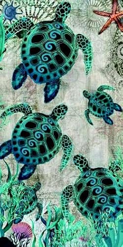 Miracle Home. Microfibre Towel Sea Turtles, 100% Polyester, 95 x 175 cm, 11850
