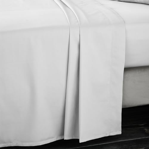 Bianca 400 Thread Count Cotton Sateen Double Flat Sheet Dove Grey