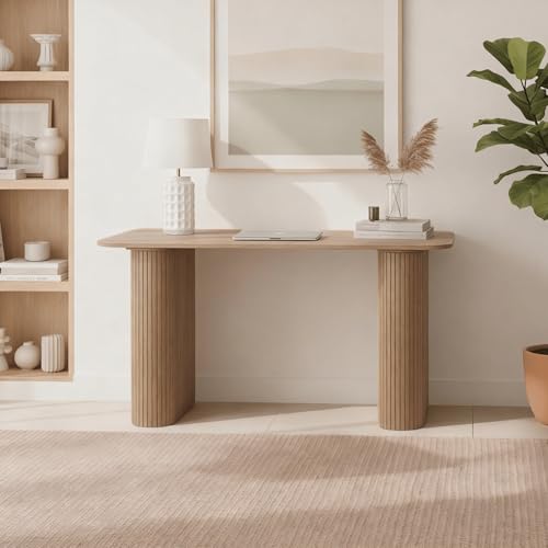 Home Source Monroe Multi-Use Wooden Computer Desk, Natural