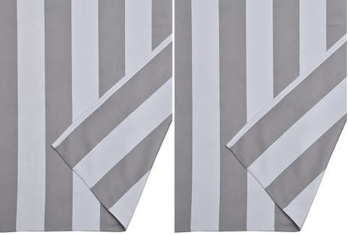 Sleepdown Striped Large Beach Towel Soft Microfiber Absorbent Swimming Pool Travel Camping Bath Sauna Gym Yoga with Bag - Grey - (160 x 90cm) (Pack of 2)