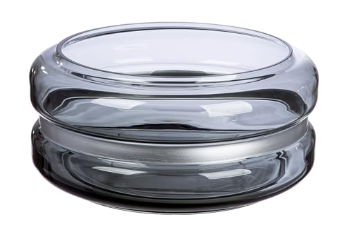 GILDE Opti Glass Vase, Grey, Round, 32.5 cm, Decoration, Home Accessory, Flower Vase, Table Decoration