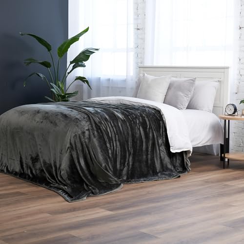 "Northwest Ashford Home Oversized Family Throw Blanket, 108"" x 120"", Slate"