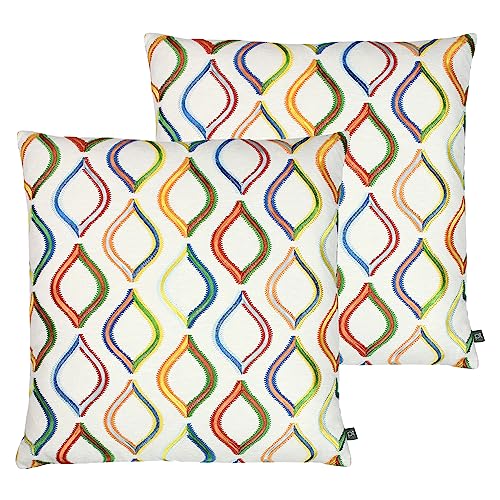 Prestigious Textiles Spinning Top Feather Filled Cushions Twin Pack, Jungle, 50 x 50cm