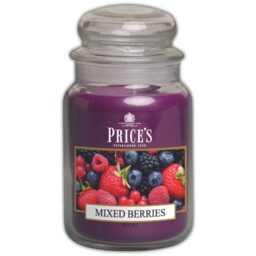 Price's Candles Large Jar Candle Mixed Berries Scented Candle Long Lasting Wax Candle in Glass Jar for Home Décor Relaxation and Everyday Fragrance Up to 150 Hours Burn Time
