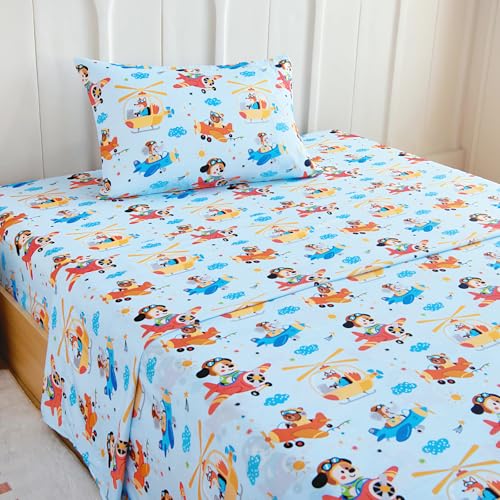 Homilay Twin Sheets Set Kids - 3 Piece Sheets for Boys, Girls, Teens, Toddler, Easy Fit Deep Pockets, Breathable, Wrinkle-Free, Cozy Soft Cartoon Print Cute Bed Sheets, Sky Safari???