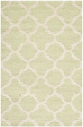 Safavieh Geometric Indoor Hand Tufted Accent Area Rug, Cambridge Collection, CAM130, in Light Green / Ivory, 61 X 91 cm for Living Room, Bedroom or Any Indoor Space