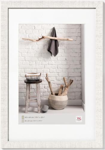 walther design Picture Frame Polar White 40 x 60 cm with PassepArtout, Home Wooden Frame HO460V