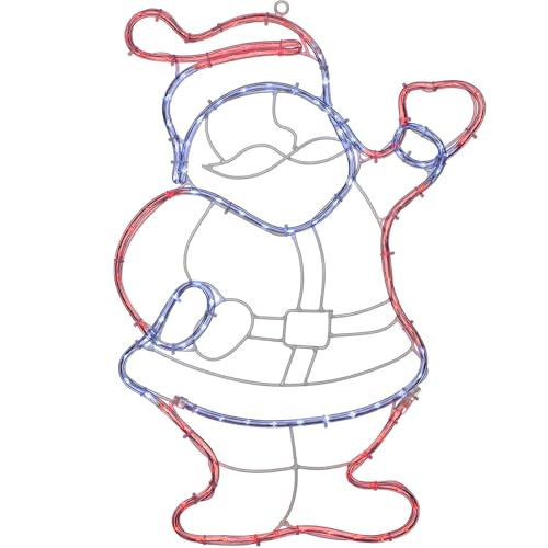 WeRChristmas Christmas Waving Santa Rope Light Silhouette Decoration, Red, 51 cm