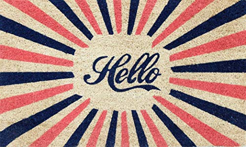 Coco&Coir Door Mat - Non-Slip - Thick Coir - Premium Quality - Rubber Backed - Eco-Friendly - Indoor - Outdoor - Heavy Duty - Urban Themed - Entrance Door Mat - 45 x 75 cm (Hello Dazzle)