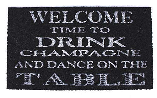 Decorative Coir Entrance Door Mat Welcome, time to drink… 70 cm x 40 cm