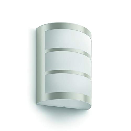 Philips myGarden Python LED Outdoor Wall Light [Stainless Steel] (Integrated 1 x 6 W LED Light), for Garden and Patio Lighting