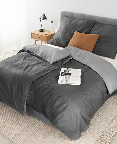 lionto dibea Renforcé Reversible Bed Linen Made of 100% Cotton, 135 x 200 cm, Pillowcase 80 x 80 cm, 4-Piece Bed Linen for All Seasons, Easy to Clean and Dimensionally Stable, Includes Oeko-Tex