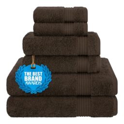 Cotton Paradise 6 Piece Towel Set, 100% Turkish Cotton Soft Absorbent Towels for Bathroom, 2 Bath Towels 2 Hand Towels 2 Washcloths, Brown Towel Set