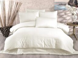 Nuit Des Rêves Elegant Double Quilt Cover Set (200 x 200 cm), Cream, 80% Cotton/20% Polyester, Includes 2 Pillowcases (80 x 80 cm), Machine Washable, 229 Thread Count