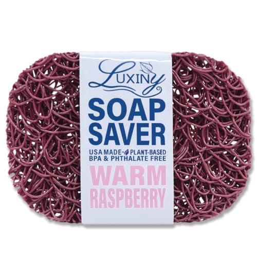 Luxiny American Made Soap Saver, Soap Lift for Soap Dishes & Shower Soap Holders - Helps Handmade Soap Last Longer - Made from Plant Based Environmentally Friendly Bioplastics (Raspberry)
