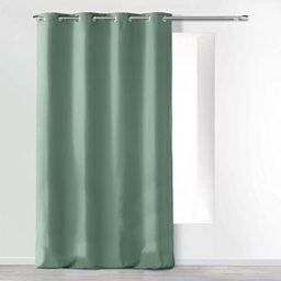 Douceur d'Intérieur, 140 x 260 cm Sage Microfibre Plain Eyelet Curtains