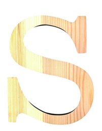 Artemio 19 cm Wooden Letter S in Upper Case, Beige