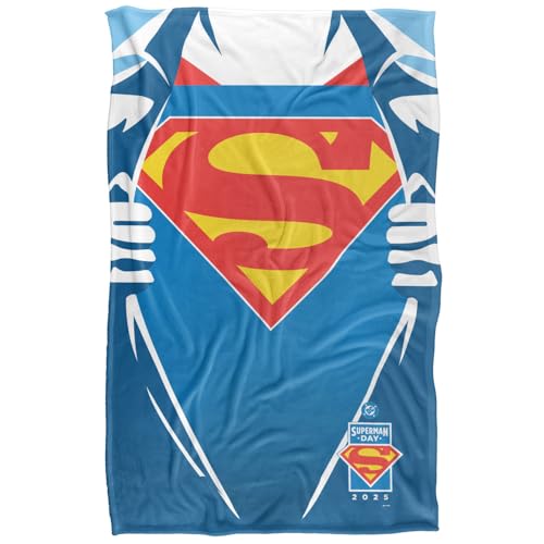 LOGOVISION Superman Day 2025 Chest Logo Silky Touch Super Soft Throw Blanket 91 x 147 Cm