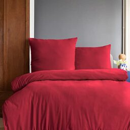 Komfortec Premium Bed Linen 240 x 220 cm with 2 Pillowcases 80 x 80 cm Brushed Microfibre - Red