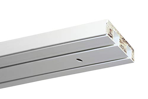 Gardinia GE2 Curtain Rail with Panel Mounting, 2-Track, Plastic, 150 cm, White