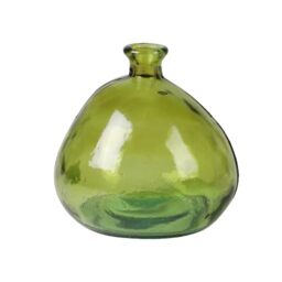 Natural Living Vase Mila 2L Emerald Made of Recycled Glass Diameter 17 cm x Height 18 cm