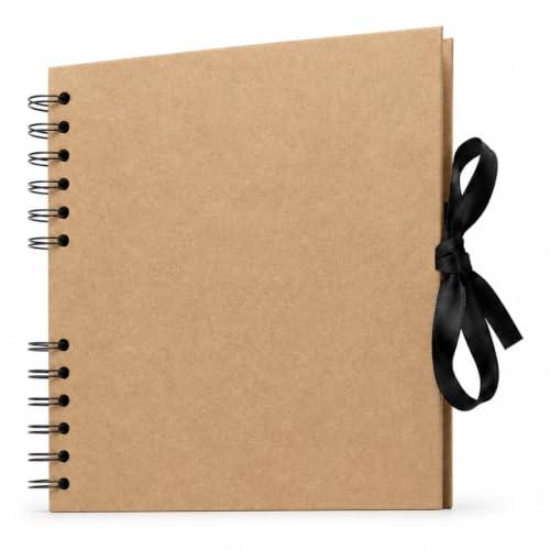 Hawksbill Brown Scrapbook Photo Album 60 Pages ??? 21cmx 21cm Kraft Scrapbook Album Wedding Picture Scrap Book 180gsm Memory Book Ideal for Photos Souvenirs & Memories