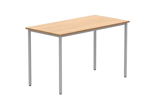 Office Hippo Essentials, Sturdy & Robust Computer, Stylish Home Office, Ideal Desk Table for Any Work Space, Height Adjustable Feet, 5 Year Guarantee, Norwegian Beech, 120 x 60 cm