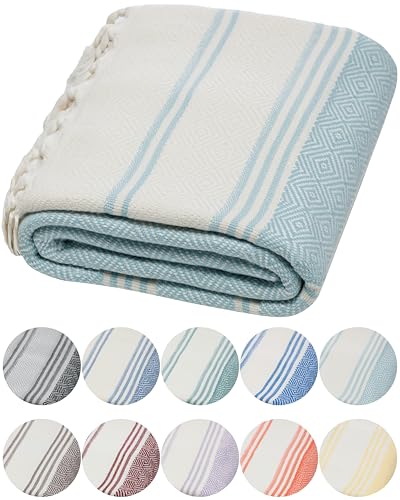 DEMMEX Organic Turkish Cotton Beach Bath Hammam Towel – Quick-Dry
