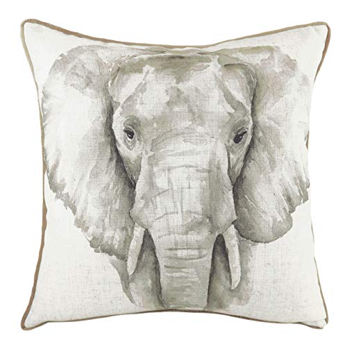 Evans Lichfield Safari Elephant Feather Filled Cushion, White, 43 x 43 cm