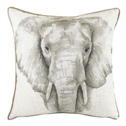Evans Lichfield Safari Elephant Feather Filled Cushion, White, 43 x 43 cm