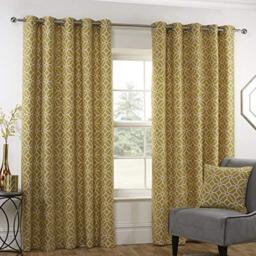 "Sundour Kelso-Ochre-Eyelet Curtains-66x54, 66"" Wide x 54"" Drop (168x137cm)"