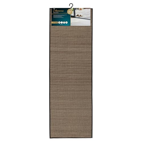 JVL Antarra Machine Washable Entrance Runner Doormat, 50x150cm - Black/Brown