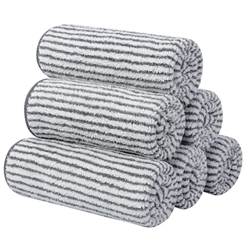 SINLAND Microfiber Face Towels Ultra Soft Bamboo Charcoal Facial Washcloths Face Cloth for Bath 30cm x 30cm