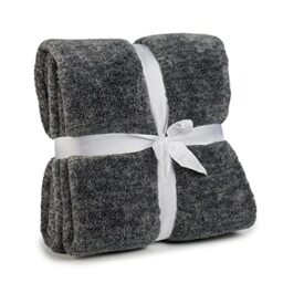 Gözze - Cosy Living Room Blanket/Throw, Marbled, 150 x 200 cm - Anthracite