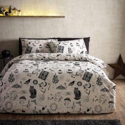 Catherine Lansfield Enchanted Witchcraft King Duvet Cover Set Black/Natural