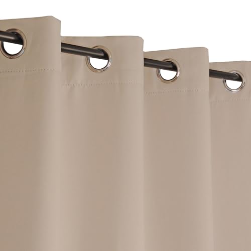 Atout Ciel Blackout Curtain with Eyelets Ready to Hang 135 x 240 cm Taupe