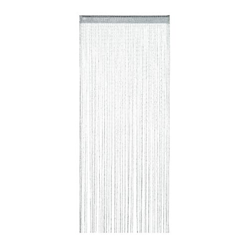 Relaxdays String Curtain, can be shortened, for Doors & Windows, Decorative, Washable, Sparkling, 90 x 245 cm, Silver