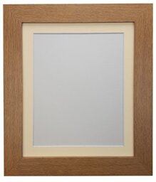 "FRAMES BY POST ""London Oak Picture Photo Poster Frame with 50 x 40 cm Ivory Mount for Plastic Glass Picture Size A3, Oak with Ivory Mount, 39 x 15 mm"