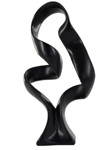 "LAIKEARTS 15"" Modern Abstract Ribbon Decorative Sculpture, Knot Sculptures,Home Decor,Coffee Table Statues,Dining Living Room Desk Decor???Black???"