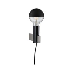 Paulmann 79762 Ceiling luminaire Neordic Aik Rectangular max. 20 watt wall luminaire Black wall Lighting Metal wall lamp E27