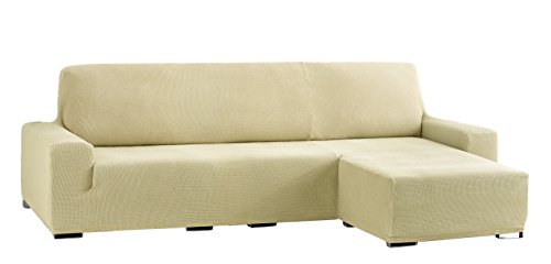 Eysa Cora Bi-Elastic Chaise Longue Short Arm Right, Polyester-Cotton, Beige, 39 x 35 x 19 cm