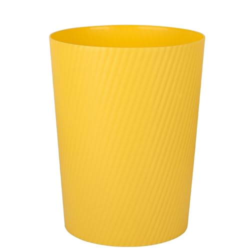 UUJOLY Small Bathroom Trash Can Wastebasket Garbage Can, 1.8 Gallon, Yellow - Open-Top Plastic Sturdy Trash Bin for Bathroom, Kitchen, Laundry, Office, Kids Room, Dorm, Easy to Clean