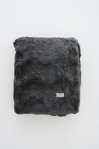 GRACED SOFT LUXURIES Charcoal Extra Large Faux Fur Throw Blanket - Ultra Soft & Fluffy 60x80 inches - Cozy, Thick Warm - Perfect for Bed, Couch, and Lounging Use for Kids & Adults