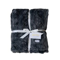 GRACED SOFT LUXURIES Charcoal Extra Large Faux Fur Throw Blanket - Ultra Soft & Fluffy 60x80 inches - Cozy, Thick Warm - Perfect for Bed, Couch, and Lounging Use for Kids & Adults