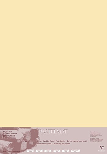 Clairefontaine - Ref 296023C - Pastelmat Card Sheets (Pack of 5 Sheets) - 360gsm Card - 70 x 100cm - Maize Colour - Specially Formulated For Use With Pastels