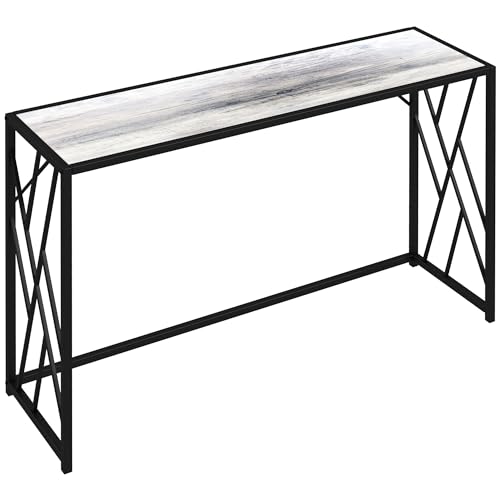 HOMCOM Console Table, Industrial Sofa Table with Metal Frame for Living Room, Hallway, 120 cm, Grey