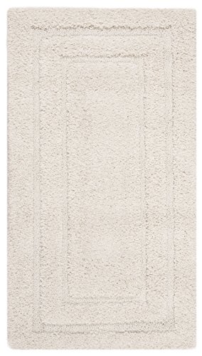 Safavieh Shag Rug for Living Room, Dining Room, Bedroom - Florida Shag Collection, High Pile, in Creme and Creme, 68 x 152 cm